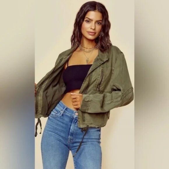 Young Fabulous & Broke Jackets & Blazers - Young fabulous & Broke Clara Boho in Military Olive Green Jacket In Medium Size